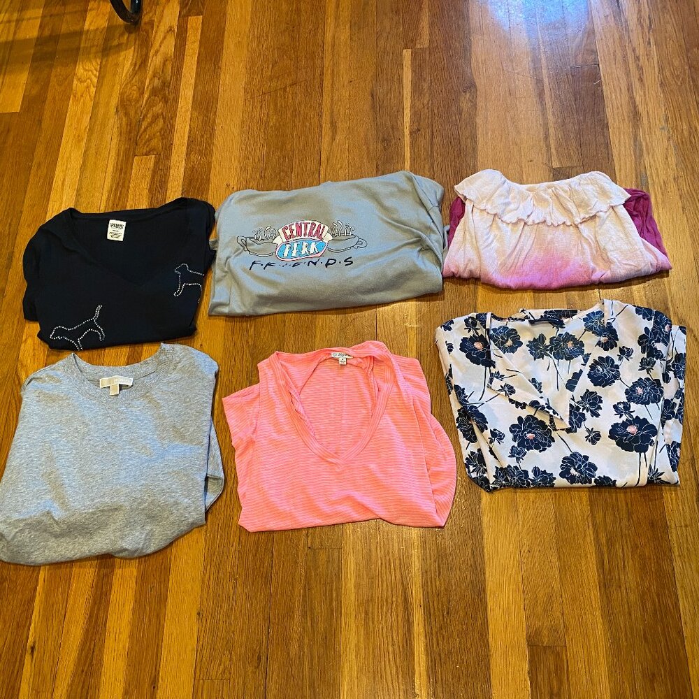 Ladies Top/Tees/Blouse/Hoodie Lot of 6 Pink VS, Michael Kors, Free People Size M - Picture 1 of 7